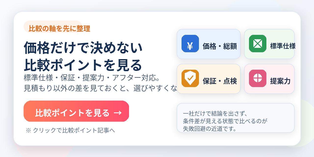 後悔しないためのハウスメーカー比較ポイントを見る